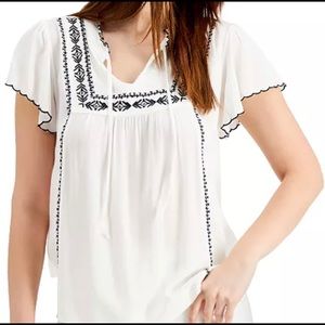 Style & Co
Embroidered Flutter-Sleeve Top